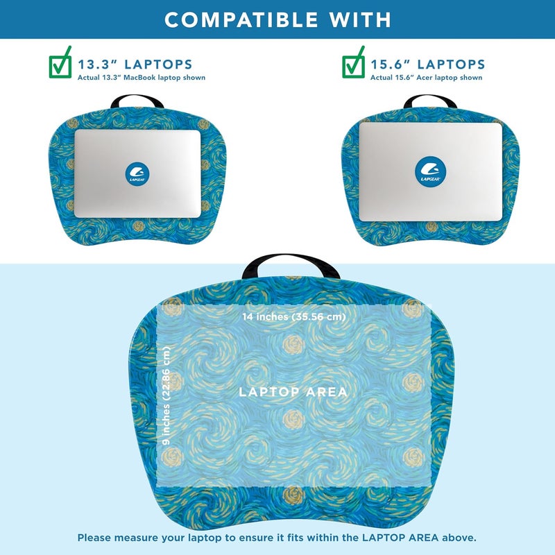 LapGear MyStyle Portable Lap Desk with Cushion - Starry Blue - Fits up to 15.6 Inch Laptops - Style No. 45339 - Image 3